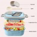 3-Layer Leak-Proof Bento Lunch Box for Adults & Kids, Portable Stackable Food Storage Container with Compartments, Spork & Sauce Cup – Microwave & Dishwasher Safe Model 9038 